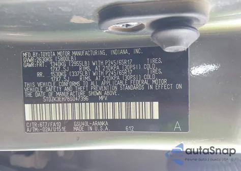 2011 Toyota Highlander Base V6 z USA, uszkodzony, nr VIN 5TDZK3EH7BS047396